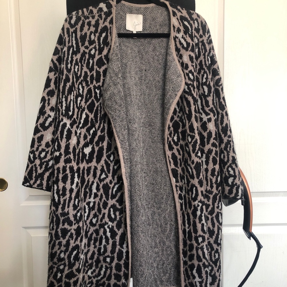 Joie size M Leopard print cardigan/coat
